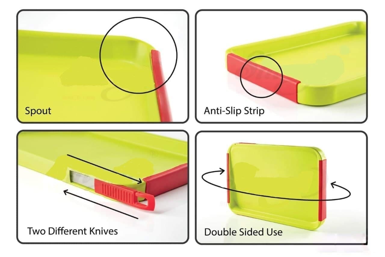 2 IN 1 CUT AND CHOP PLASTIC CHOPPING BOARD