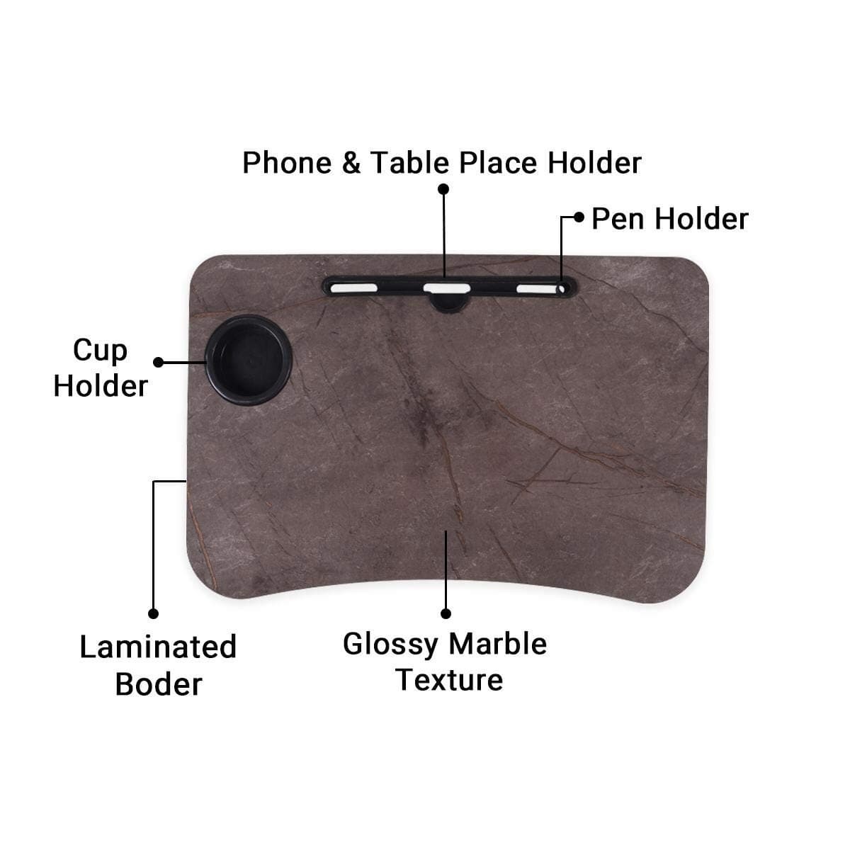 DARK MARBLE FOLDING LAPTOP TABLE