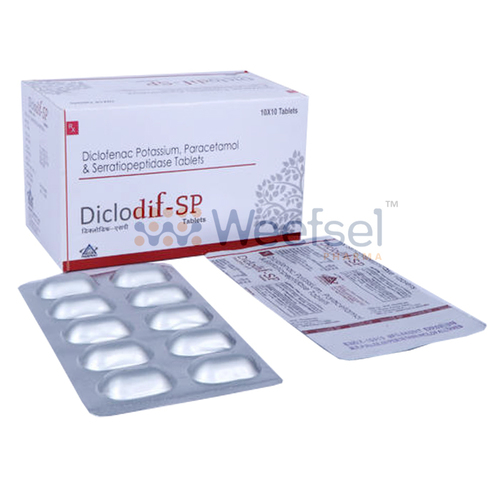 Diclofenac Potassium, Paracetamol and Serratiopeptidase Tablets