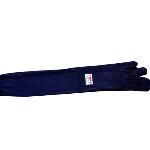 Breathable Long Blue Sleeves Cotton Gloves