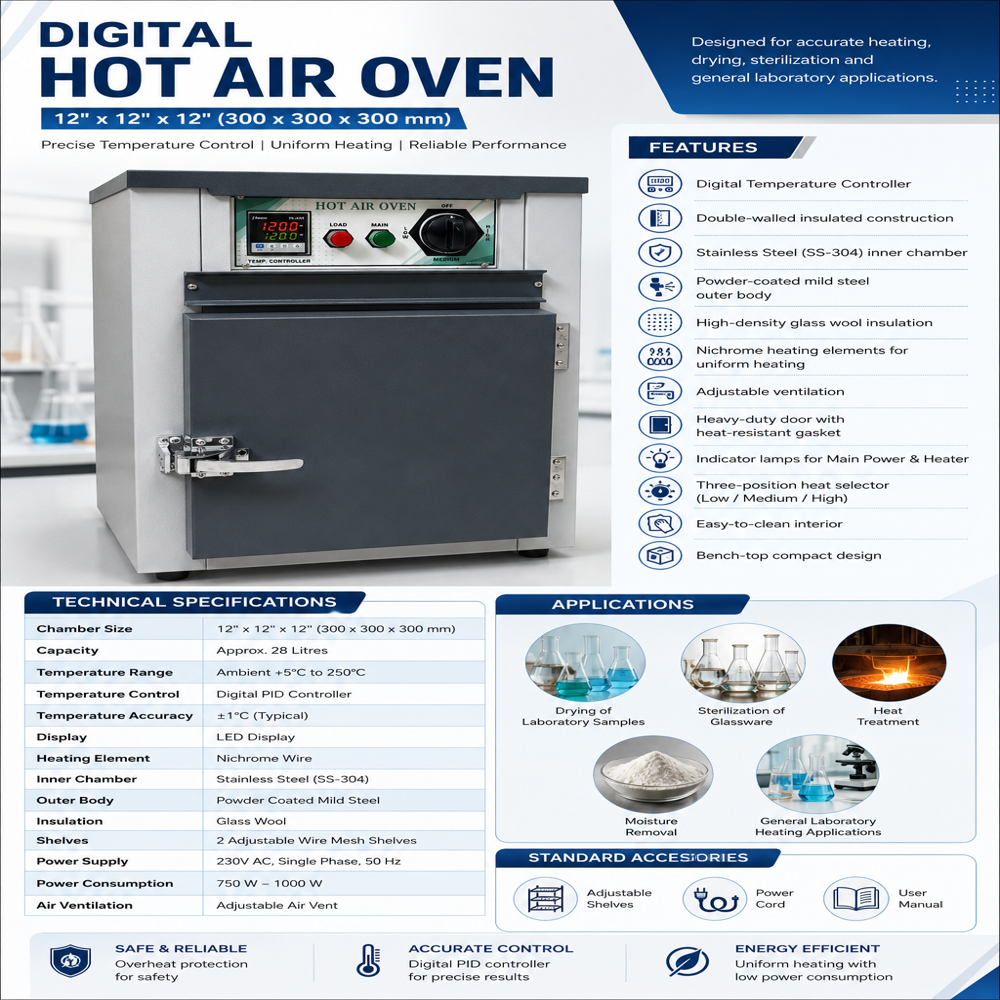 Digital Hot Air Oven - Application: Drying