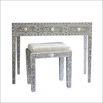 Bone Inlay Dressing Table With Stool