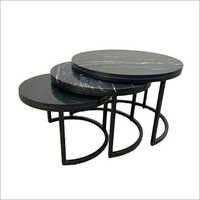 Marble Top Iron Coffee Table Set Of Three