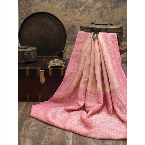 Coral Beautiful Chiffon Zari Work Pure Georgette Banarasi Silk Handwoven  Saree Designer Weaving Fabric Sari Women With Running Blouse Piece - Etsy