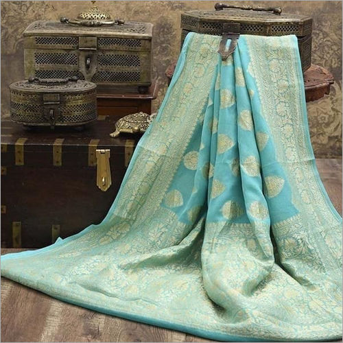 Ladies Banarasi georgette dye saree