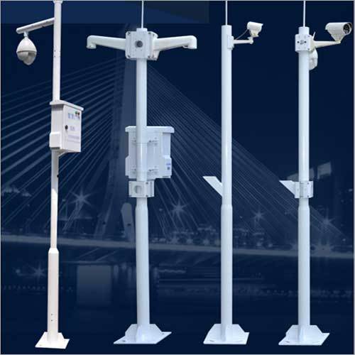 Outdoor Metal Lamp Galvanized CCTV Security Monitoring Pole By OCTAGONAL POLES AND ENGINEERING PRIVATE LIMITED
