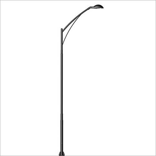 Black Single Arm Street Light Pole