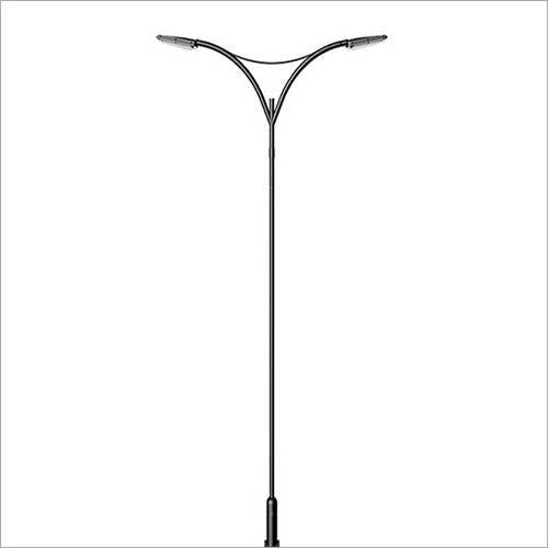 Galvanized Dual Arm Street Light Pole