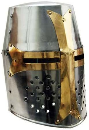 Medieval Knight Brass Crusader Helmet