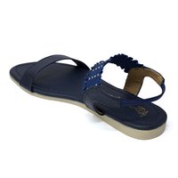 Women Navy Blue Flats Sandal