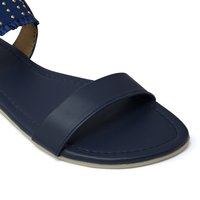 Women Navy Blue Flats Sandal