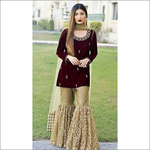 Ladies Partywear Sharara Suit