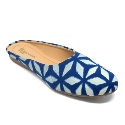 Printed Blue Fabric Slipper