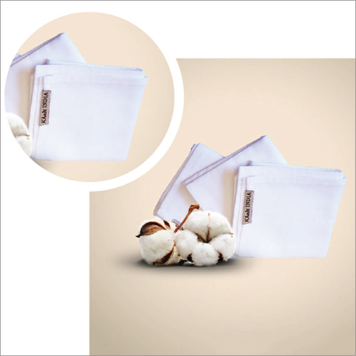 White Set Of 3 Handkerchief Made With Hand Woven Cotton