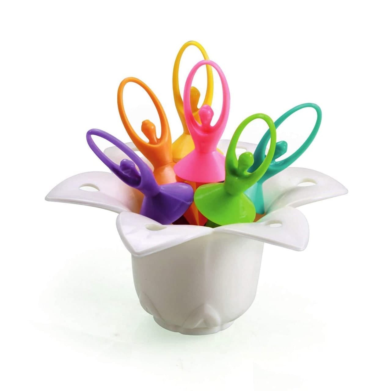 DANCING DOLL FRUIT FORK SET WITH STAND