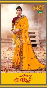 8 Printed Satin Saree