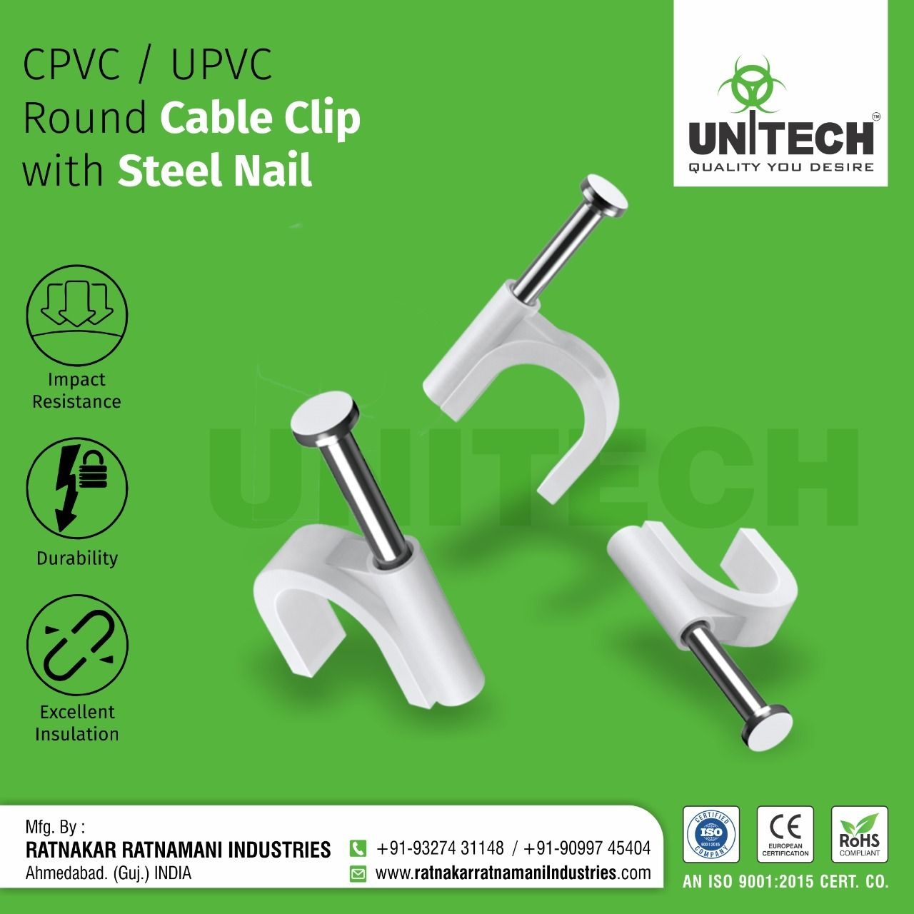 Circle Nail Cable Clip CPVC 20MM