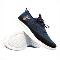 Mens Sports Comfortable Shoes - Fabric Blend, Different Sizes Available, Black And Blue | Durable, Breathable, Comfortable For All Seasons
