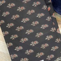 Screen Print Cotton Fabric - 45 Inches Wide, Black Paisley Design | 150 Gsm Plain Weave