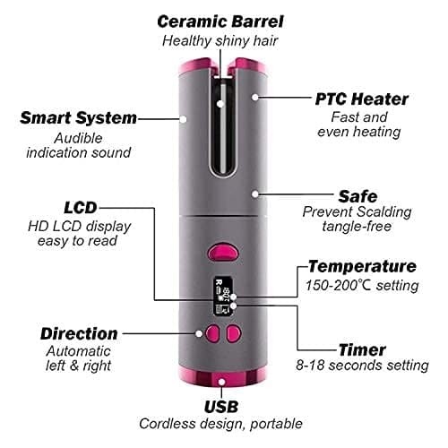 WIRELESS USB AUTO HAIR CURLER