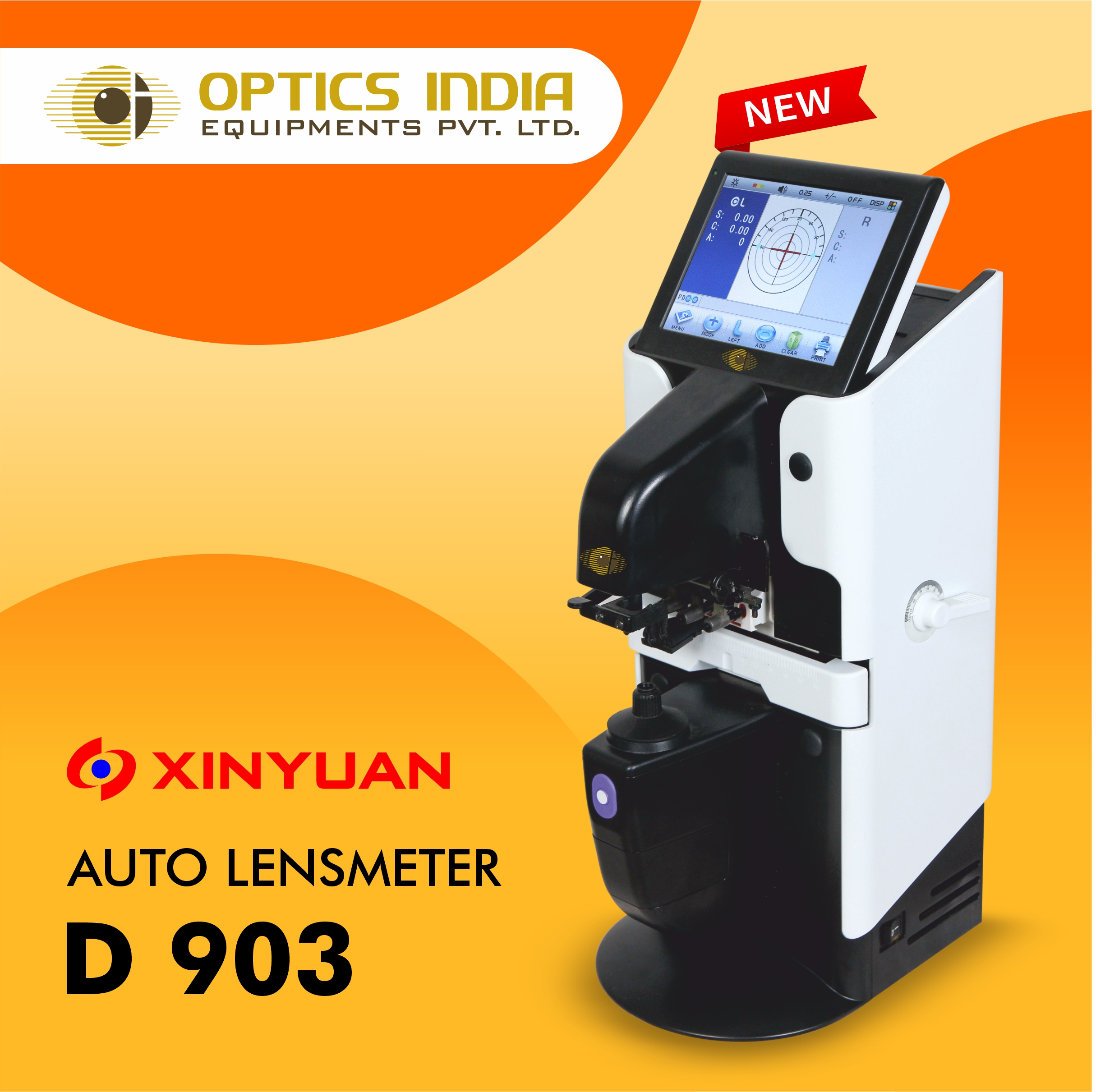 Xinyuan D903 Automatic Lensmeter - Accuracy: 0.01  %