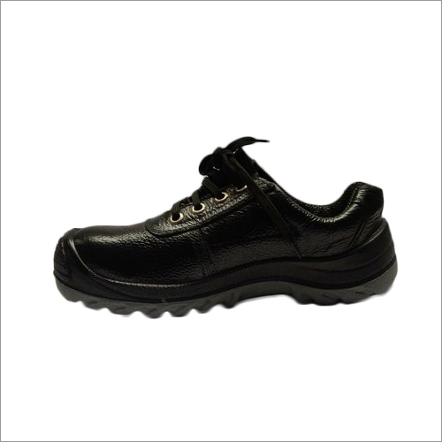 Black Lace-Up Leather Safety Shoes