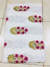 Colorful Mughal Jaipuri Hand Block Printed Cotton Fabric
