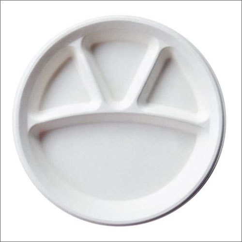 12 Inch 4 Compartment Biodegradable Bagasse Round Plate