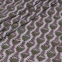 Yellow Malte Color Hand Printed Cotton Fabric