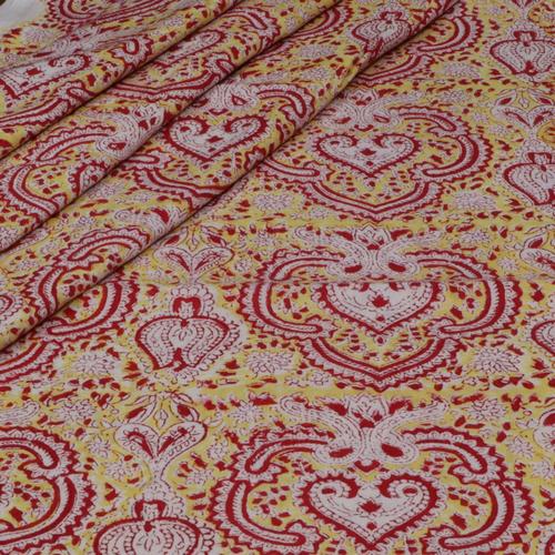 Beautiful Colorful Hand Block Print Fabric Length: 98 Inch (In)