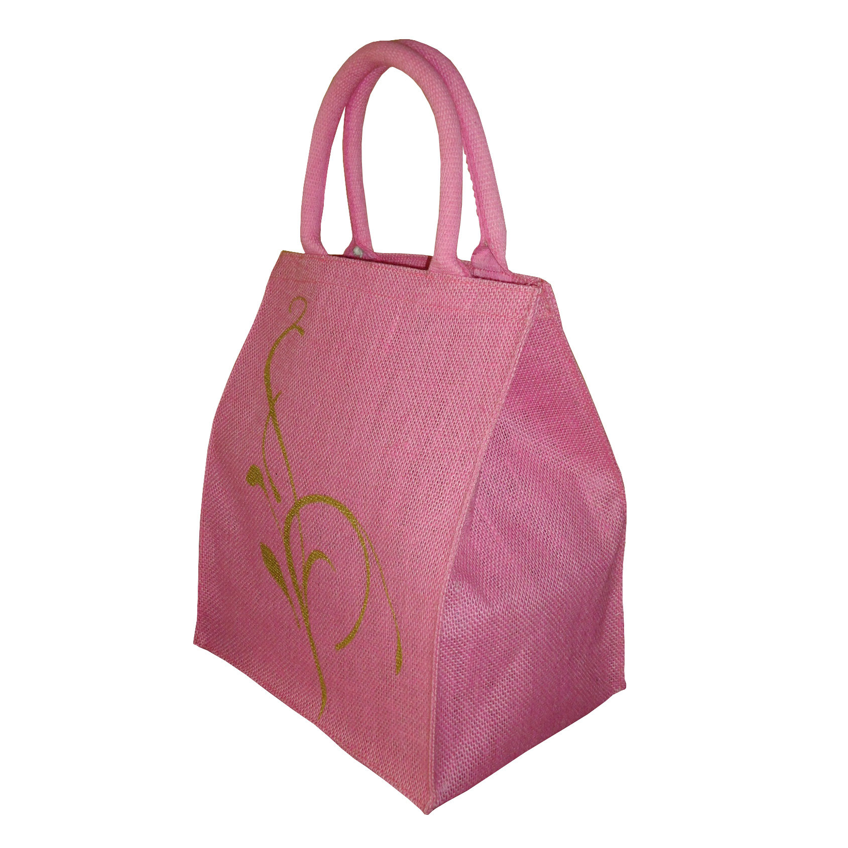 PP Laminated Jute Bag With Metal Press Button On Side Gusset