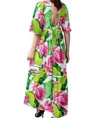Cpias Floral extravagantes de Digital da exportao de DeeArna no material da tela de Kaju Katri Unstitch do Dobby para a roupa das mulheres (48