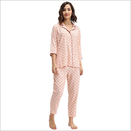 Pink Ladies Cotton Night Suit