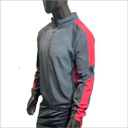 Polyester Mens Red Stripped Tracksuit