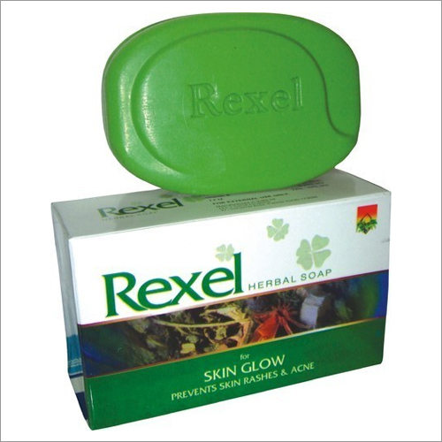 Rexel Herbal Soap - Vegetable Oil, 75 GM , Natural Glow & Sun Protection for Radiant Skin, Clears Scars and Blemishes, Gentle Dust & Dirt Removal