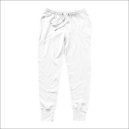 Mens White Plain Jogger