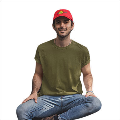 Mens Round Neck T-Shirt Chest Size: 38-46 Inch