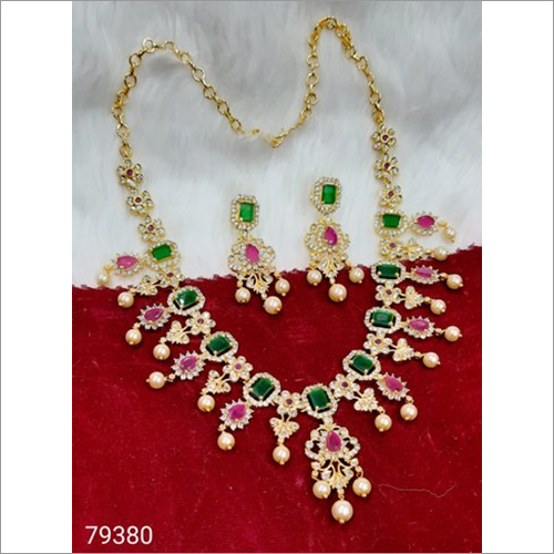 Cz 79380 Necklace Set By APSARA GOLD COVERING JEWELLERY