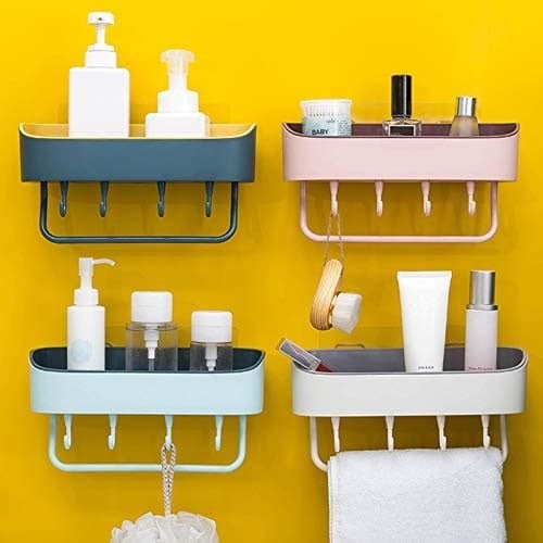 Multipurpose Plastic Kitchen Bathroom Shelf Wall Storage