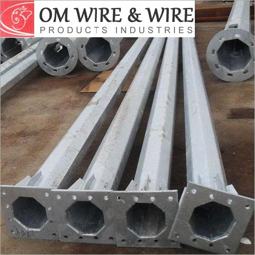 5-12 Mtr Steel GI Octagonal Pole, For Street