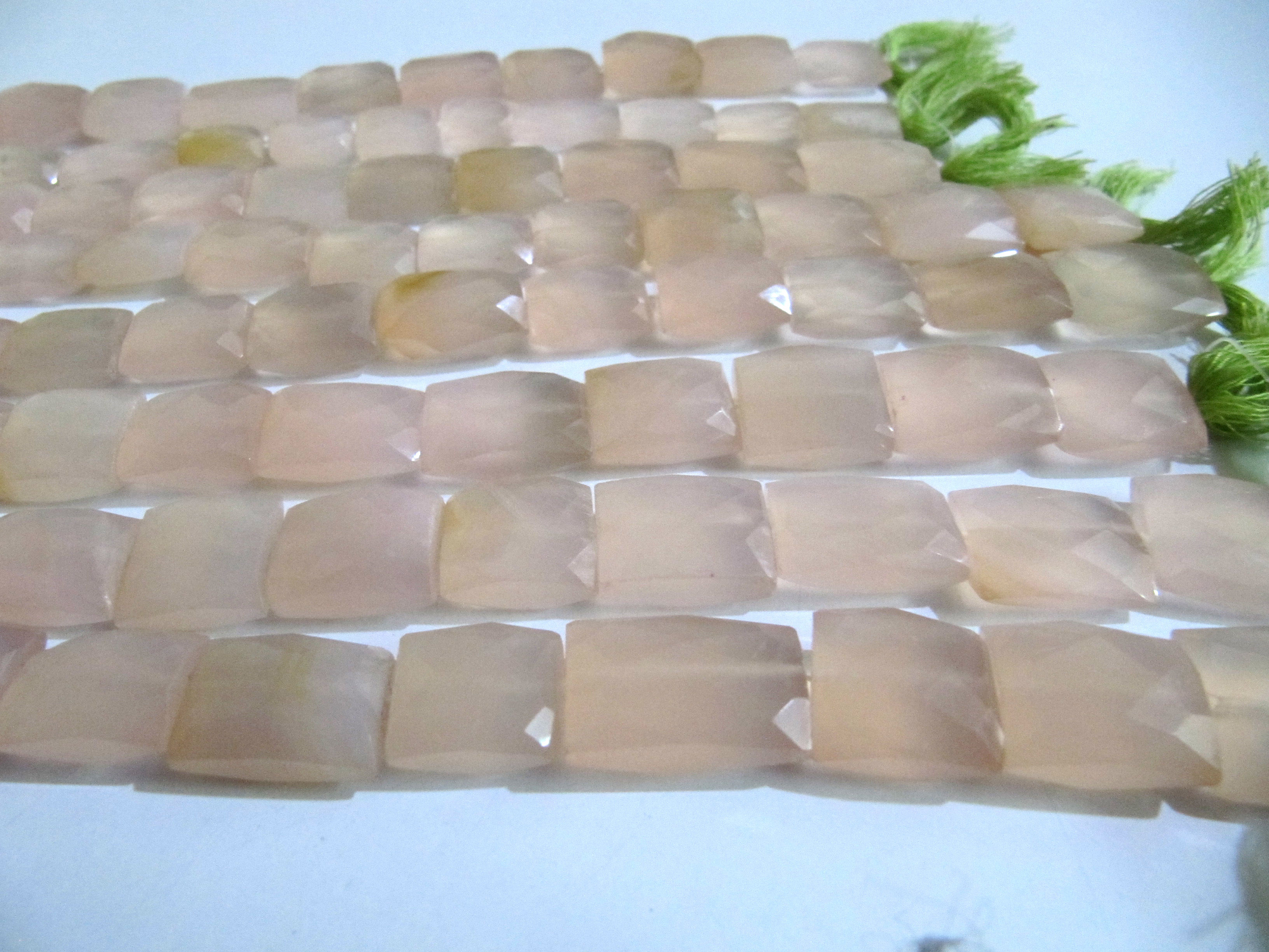 Natural Rose quartz chalcedony Square 12 to16 Beads