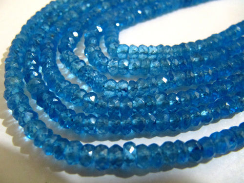 Natural Swiss Blue Topaz 4 to 5mm Rondelle Beads