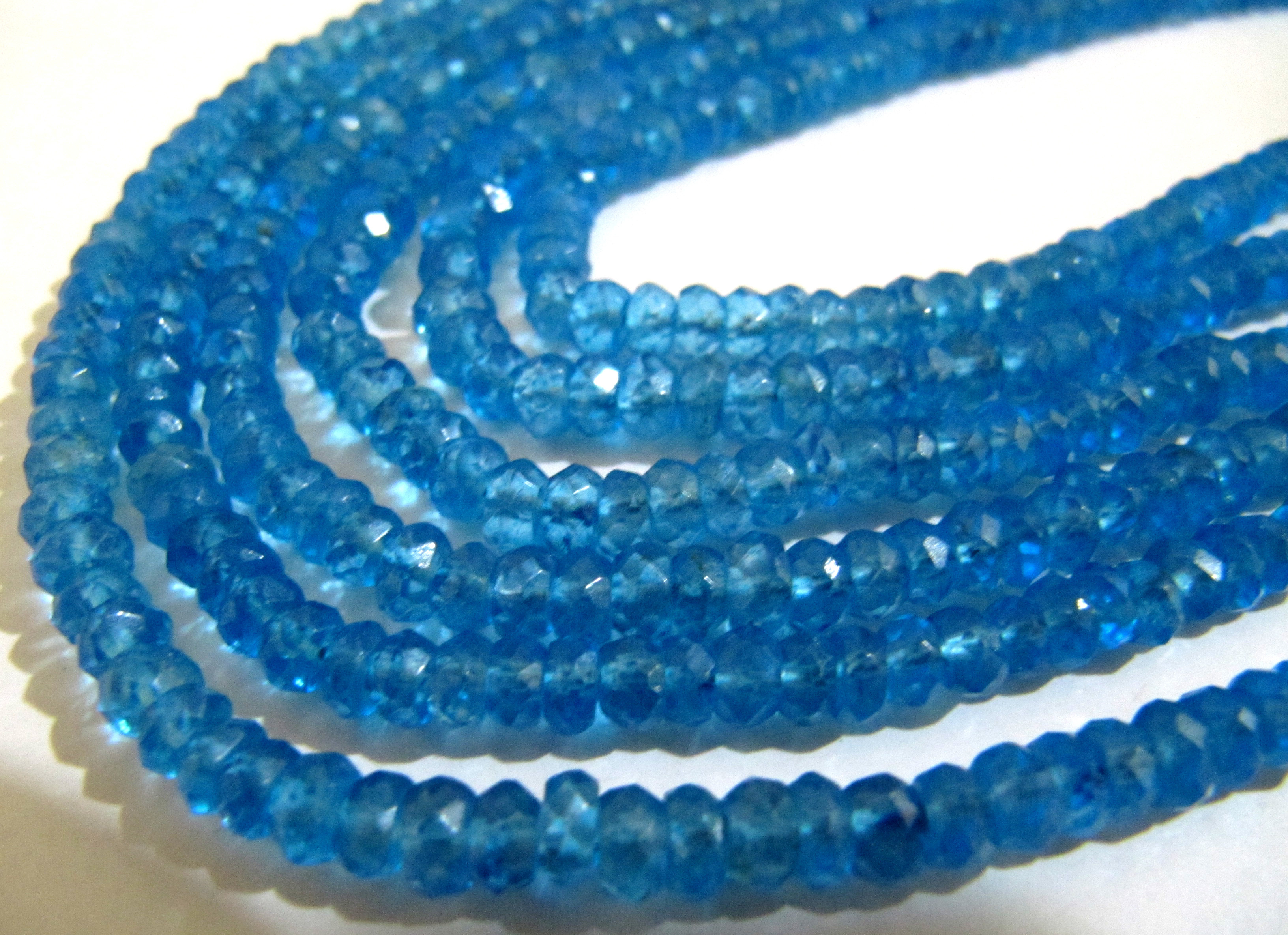 Natural Swiss Blue Topaz 4 to 5mm Rondelle Beads