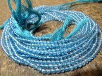 Natural Sky Blue Topaz 3mm Round  Beads