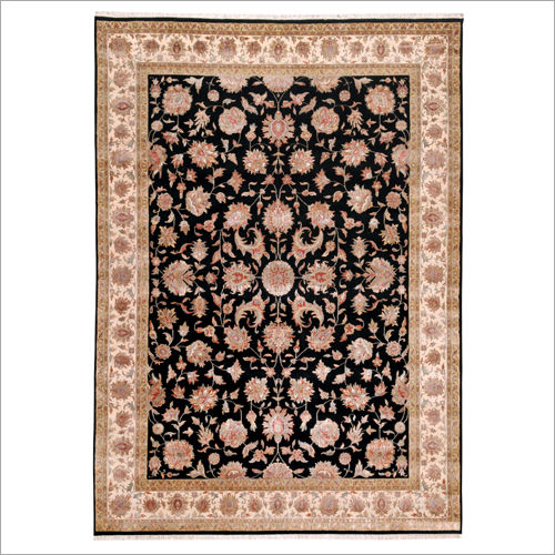 Dc-15 Black Kashan Wool Silk Carpet - Advantage: Easy To Clean