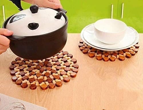 Flower Design Wooden Coaster