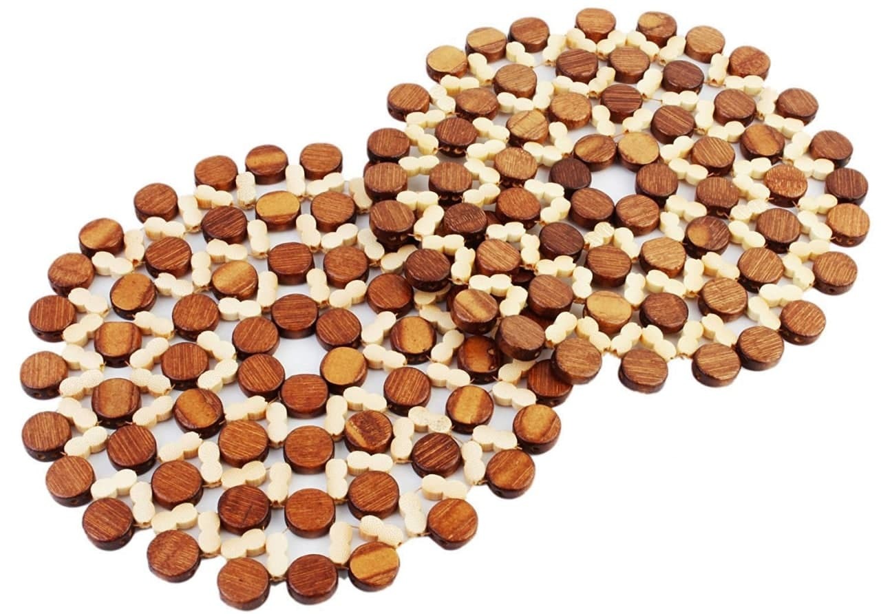 Flower Design Wooden Coaster