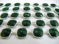 Green Onyx Chalcedony 13mm Briolette Cushion Shape