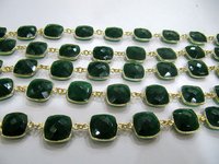 Green Onyx Chalcedony 13mm Briolette Cushion Shape