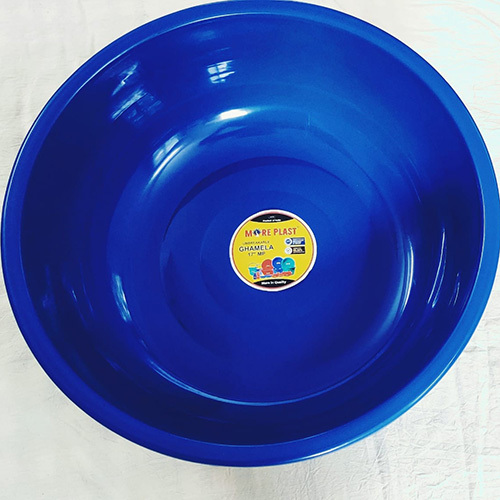 Plastic Bucket - Medium Size 30cm, Blue Solid Polypropylene | Heat Resistant up to 90°C, Leak Protection, UV Resistant, Glossy Finish